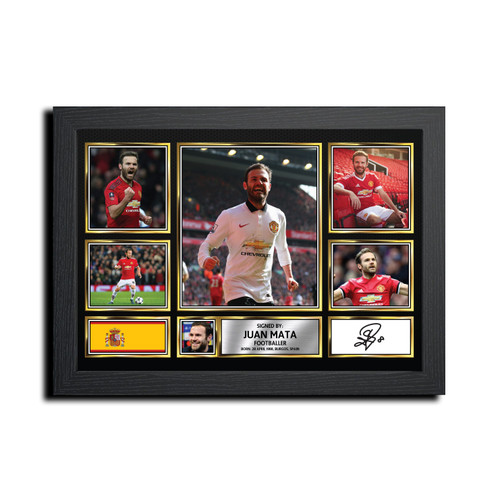 Juan Mata Football Gift printed autograph poster print