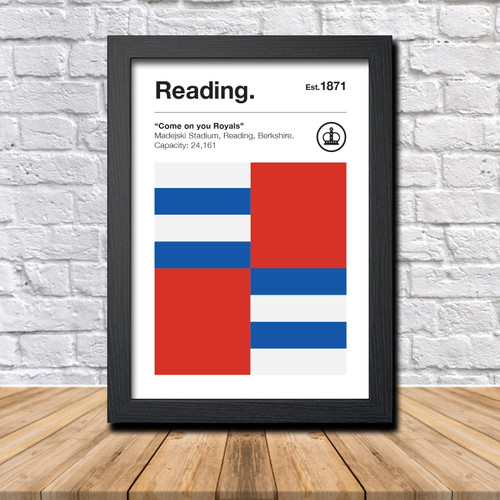 Retro Reading Club Colours Reading Fan Championship Football Crest Poster Print