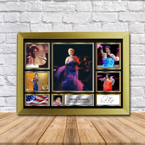 Aretha Franklin Music Gift printed autograph poster print