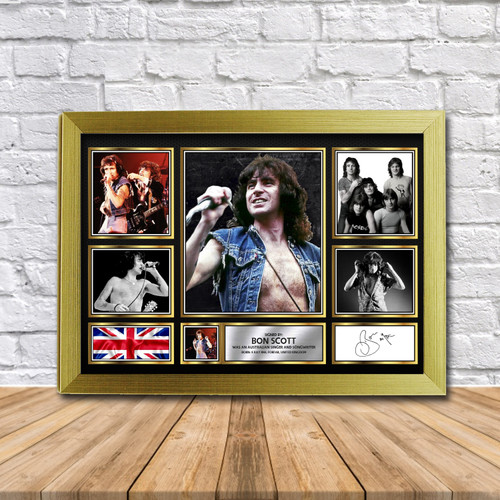 Bon Scott Music Gift Framed printed autograph poster print