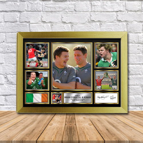Brian O'driscoll & Ronan Rugby Gift Framed printed autograph poster print