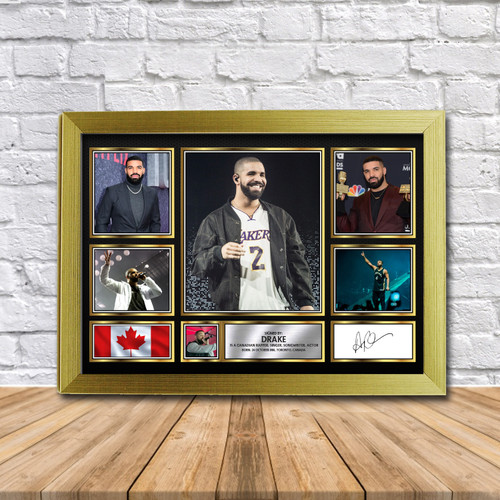 Drake (2) Music Gift Framed printed autograph poster print