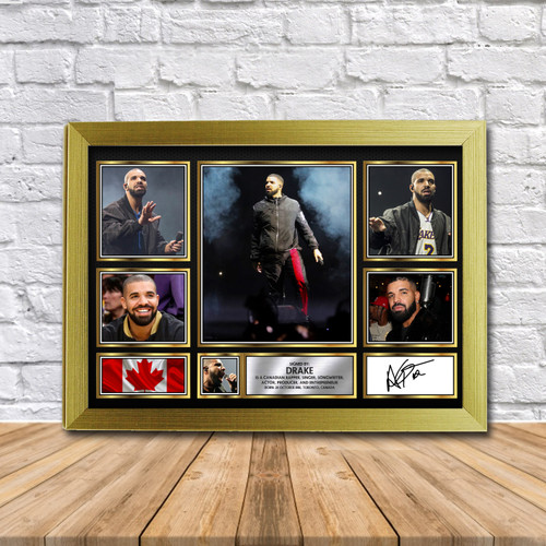 Drake Music Gift Framed printed autograph poster print