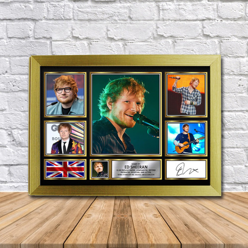 Ed Sheeran Music Gift Framed printed autograph poster print