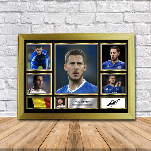Eden Hazard Football Gift Framed printed autograph poster print