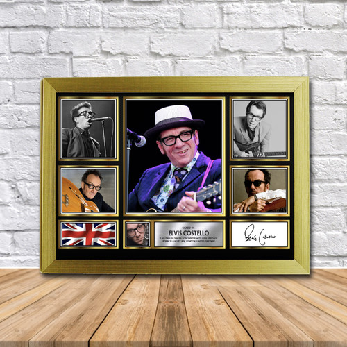 Elvis Costello_2 Music Gift Framed printed autograph poster print