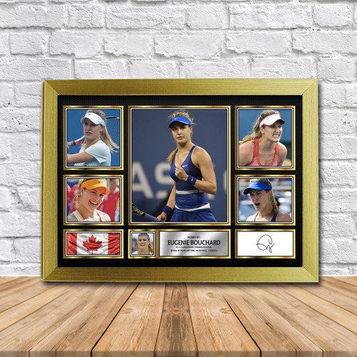 Eugenie Bouchard Tennis Gift Framed printed autograph poster print