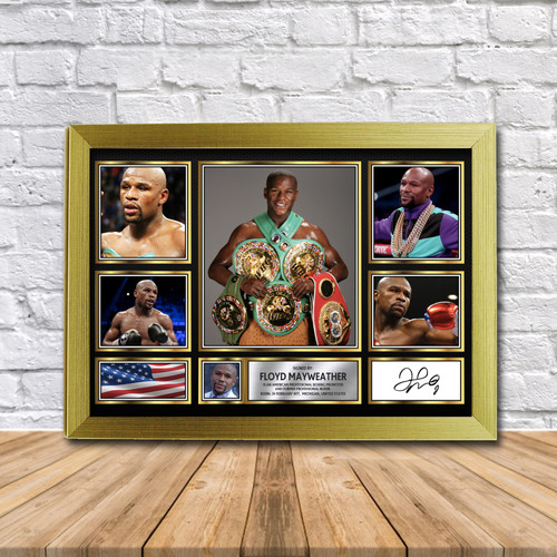 Floyd Mayweather Boxing Gift Framed printed autograph poster print