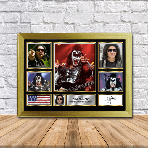 Gene Simmons Music Gift Framed printed autograph poster print