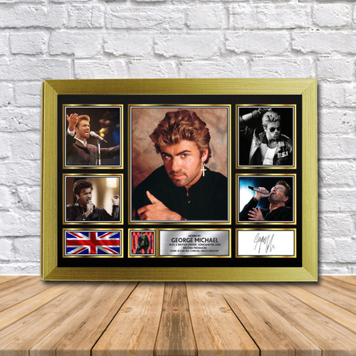 George Michael (2) Music Gift Framed printed autograph poster print