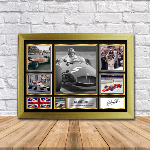 Graham Hill Motorsport Gift Framed printed autograph poster print