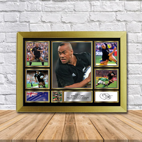 Jonah Lomu (2) Gift Framed printed autograph poster print