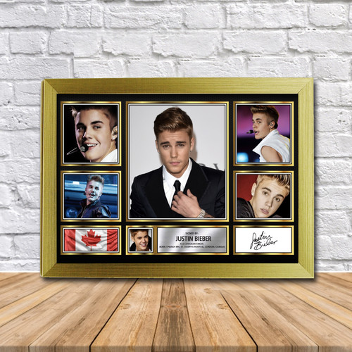 Justin Bieber (2) Music Gift Framed printed autograph poster print