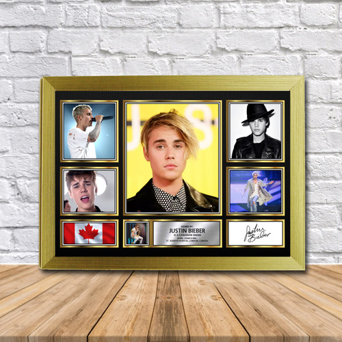 Justin Bieber Music Gift Framed printed autograph poster print