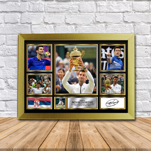 Novak Djokovic Tennis Gift Framed printed autograph poster print