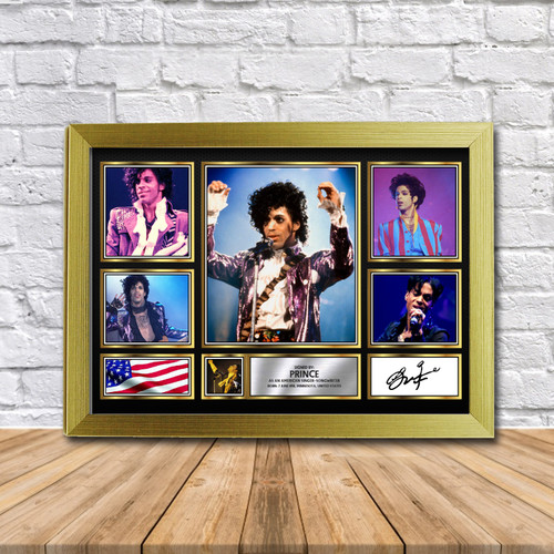 Prince Music Gift Framed printed autograph poster print