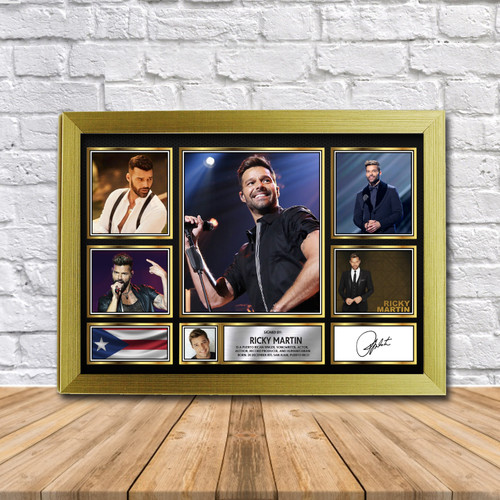 Ricky Martin Music Gift Framed printed autograph poster print
