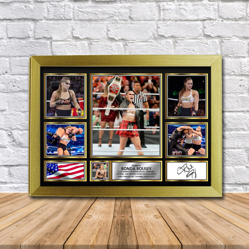 Ronda Rousey WWE Wrestling Gift Framed printed autograph poster print