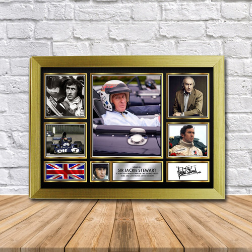 Sir Jackie Stewart Motorsport Gift Framed printed autograph poster print