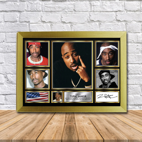 Tupac Shakur Music Gift Framed printed autograph poster print