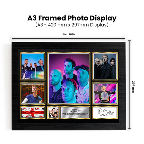 Coldplay Music Gift Framed printed autograph poster print
