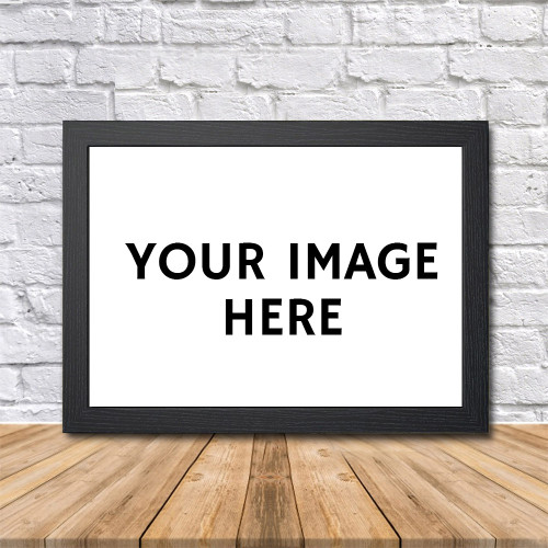 Personalised Poster Print Framed Any Custom Image Or Text Poster Print White Gold Black Silver Frame Customised Poster