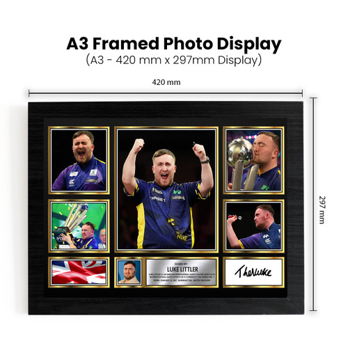 Luke Littler Darts Gift Framed printed autograph poster print