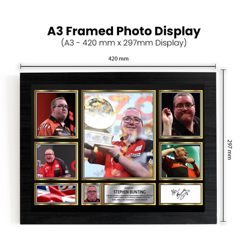 Stephen Bunting Darts Gift Framed printed autograph poster print