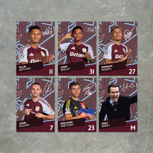 Aston Villa Players printed autograph poster print