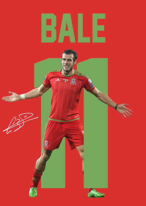 Gareth Bale printed autograph poster print