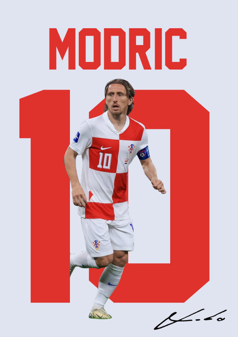 Luka Modrić printed autograph poster print