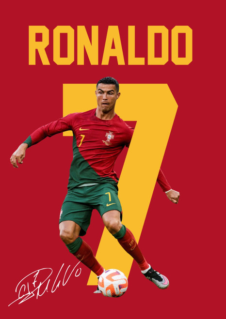 Cristiano Ronaldo printed autograph poster print