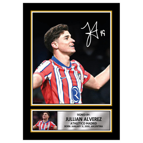Julian Alvarez printed autograph poster print