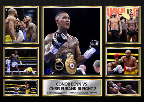 Conor Benn vs Chris Eubank Jr Fight 2 Printed Autograph Poster Print