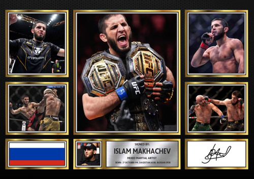 Islam Makhachev Printed Autograph Poster Print