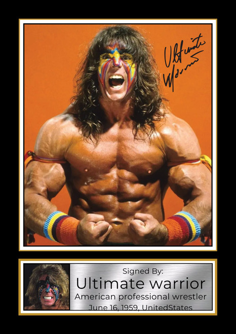 Ultimate Warrior Printed Autograph Poster Print - WWE Wrestling Legend