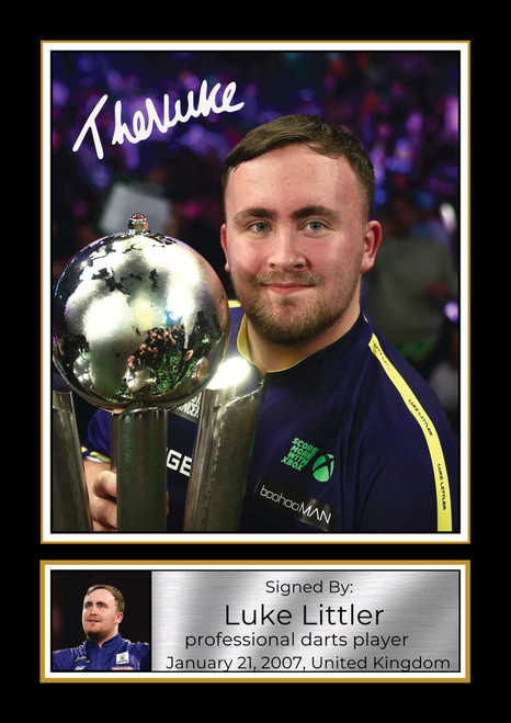 Luke Littler Printed Autograph Poster Print - PDC World Champion Darts