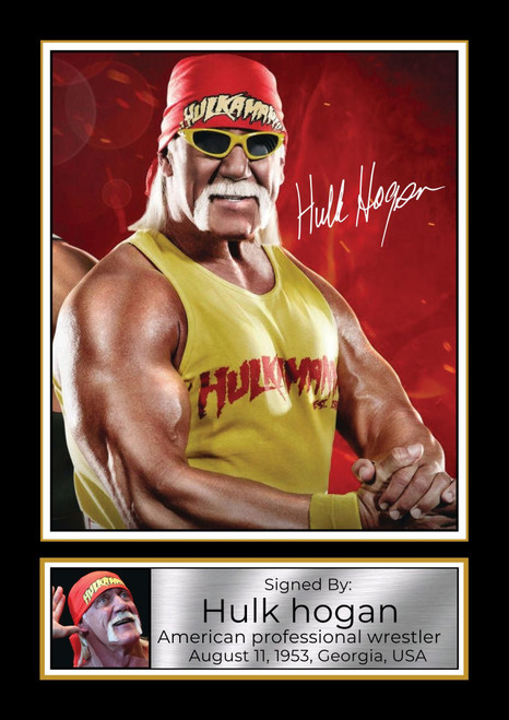 Hulk Hogan printed autograph poster print
