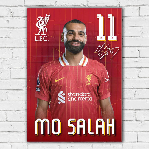 Mo Salah printed autograph poster print