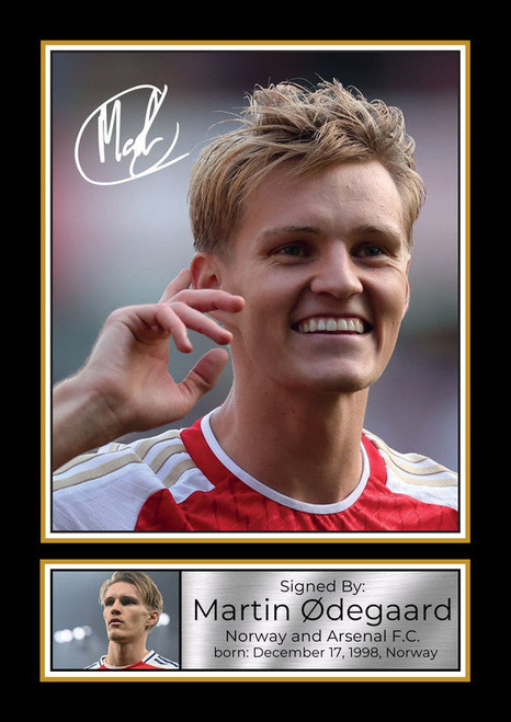Martin Ødegaard printed autograph poster print