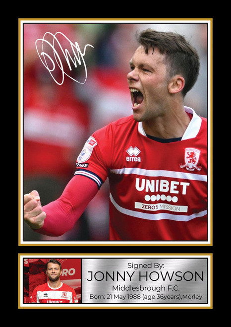 Jonny Howson Middlesbrough FC printed autograph poster print