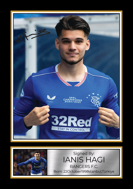 Ianis Hagi Rangers FC printed autograph poster print