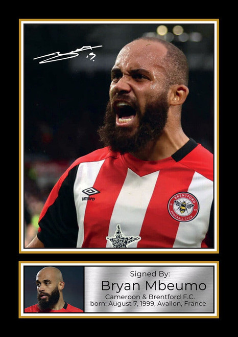 Bryan Mbeumo printed autograph poster print