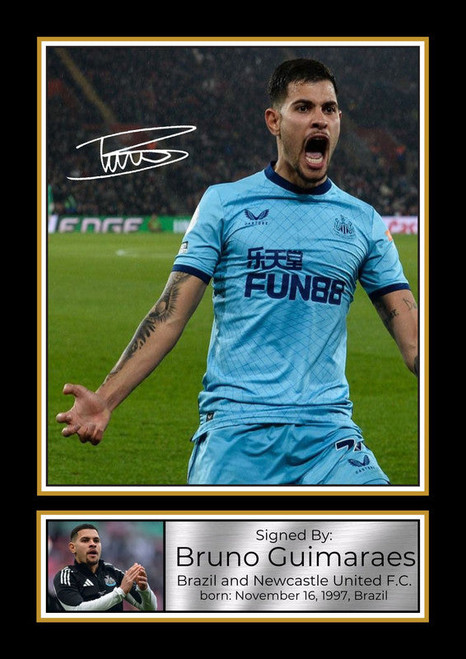 Bruno Guimarães printed autograph poster print