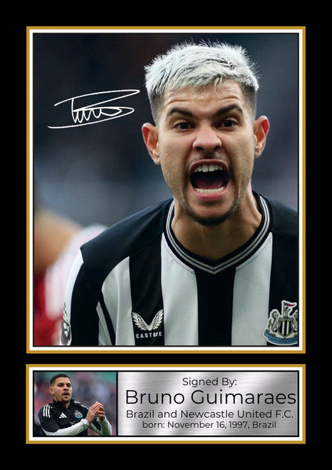 Bruno Guimarães printed autograph poster print