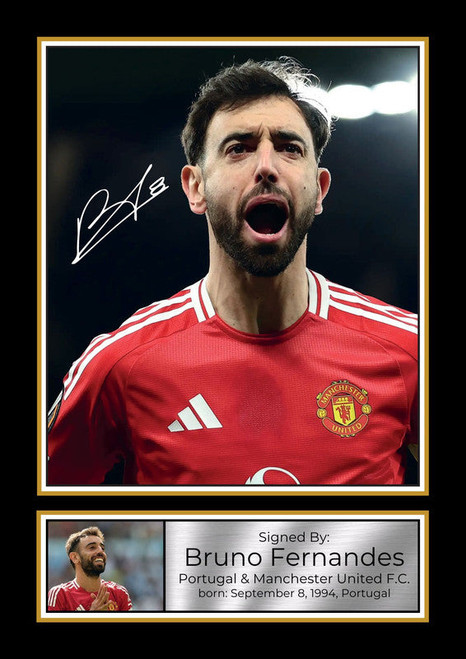 Bruno Fernandes printed autograph poster print