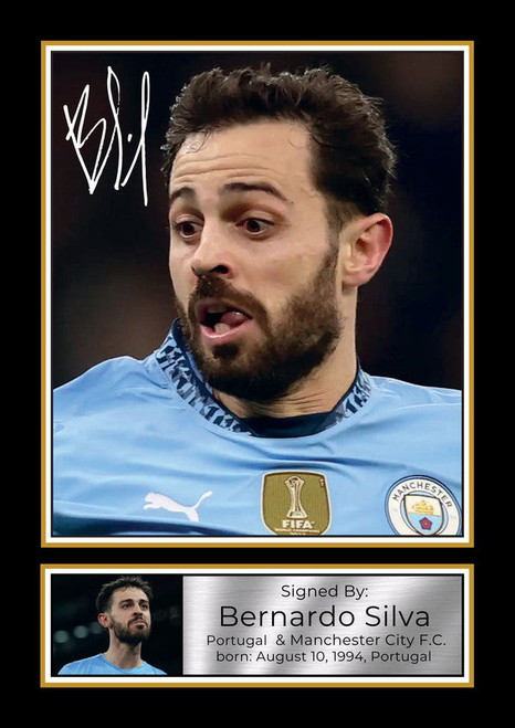 Bernardo Silva printed autograph poster print