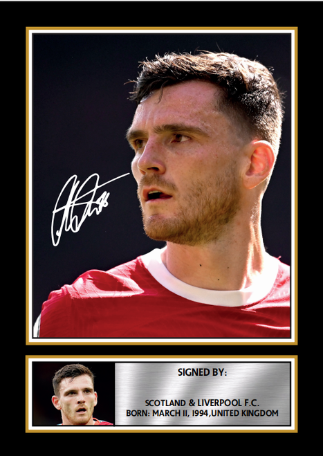 Andrew Robertson printed autograph poster print