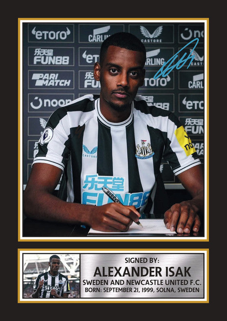 Alexander Isak printed autograph poster print
