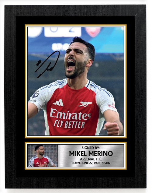 Mikel Merino printed autograph poster print